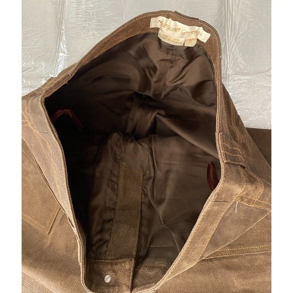 Margaret Godfrey  Genuine Suede Leather  Utility Pants 6 Brown - Picture 4 of 11